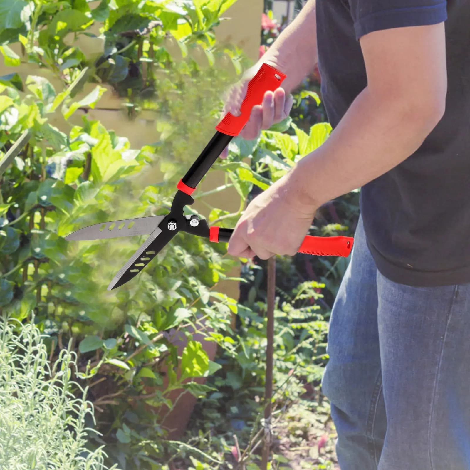 1Pcs Professional Heavy-Duty Steel Garden Shears for Lawn Trimming Hedge Pruning and Shaping Compact Non-Slip Handle Gardening