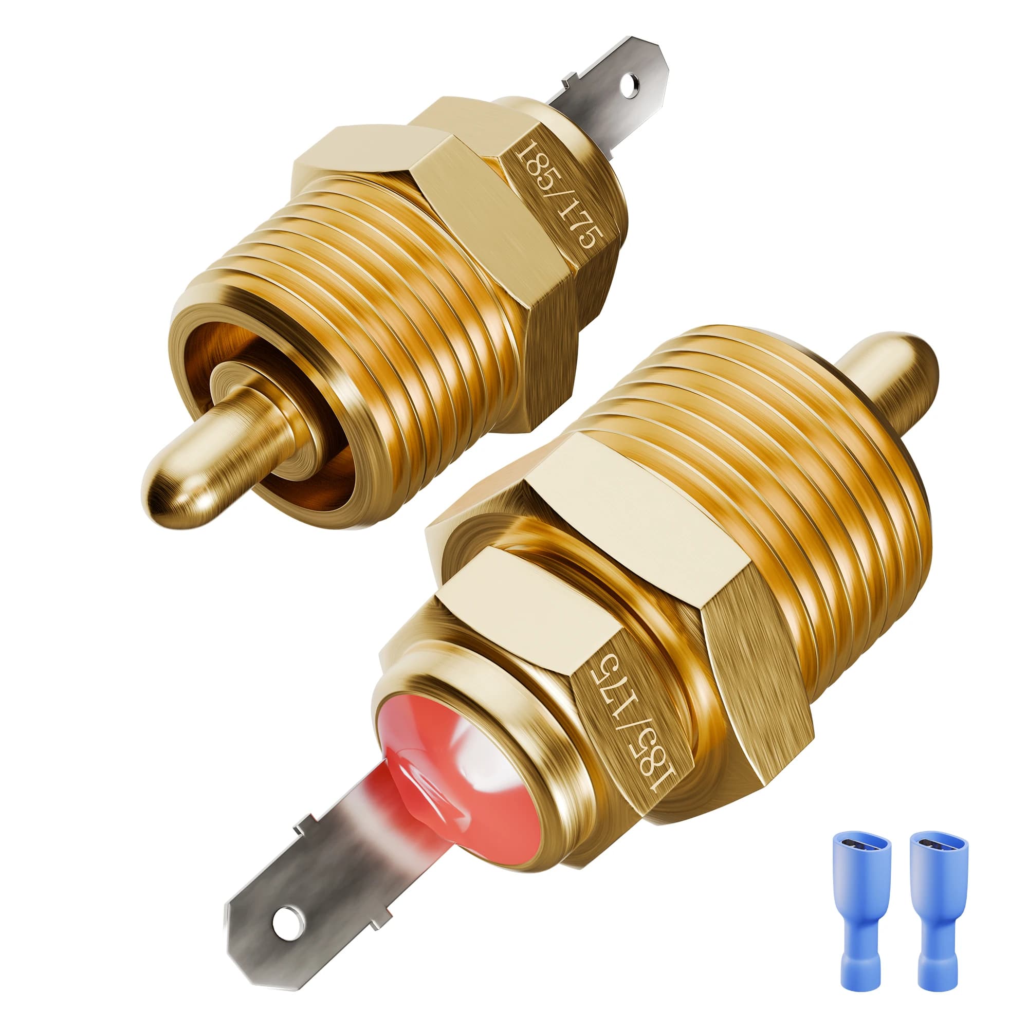 Interruttore termico termostato ventola NPT da 2 pezzi 3/8" 185 ° Da F a 175 ° Interruttore del sensore di temperatura della ventola di raffreddamento del motore elettrico F