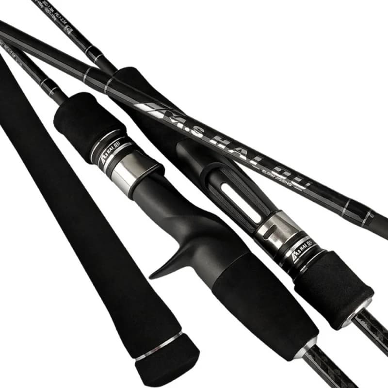 Slow Jigging Rod ML Power Carbon Solid Tip, Fuji Guides, Saltwater Offshore Boat Rod, Deep Sea Angling Pole for Sea Game Fishing