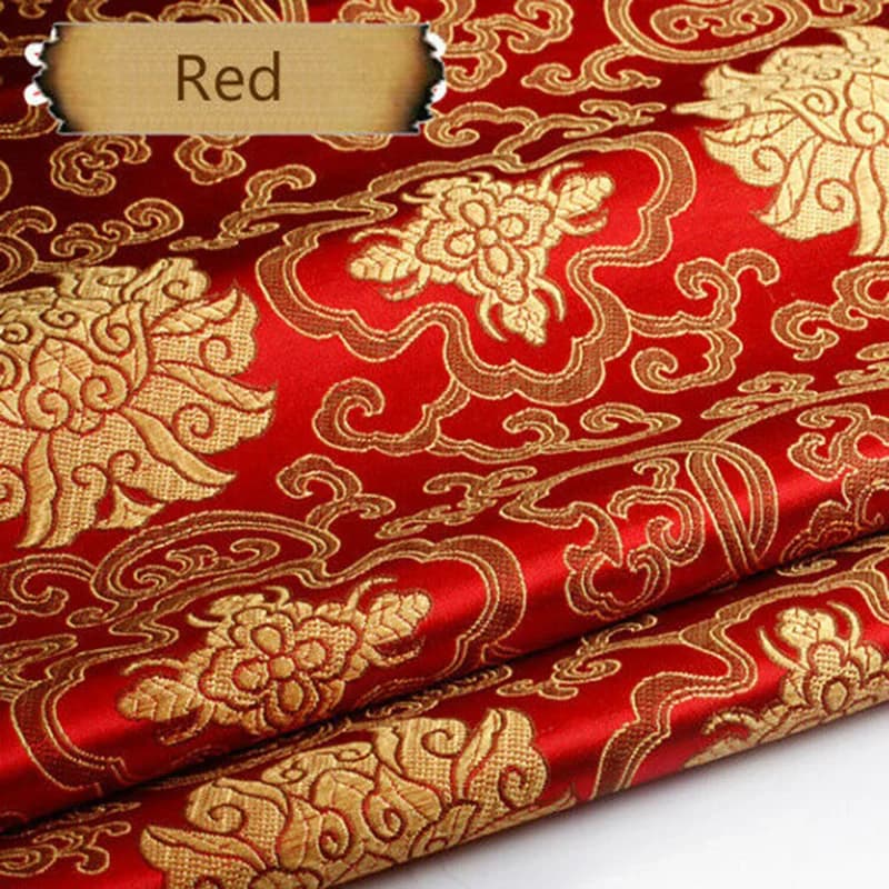 300x90cm Large Size Brocade Satin Floral Fabric For Handmade DIY Doll Clothes Handbag Hanfu Tang Suit Clothing Sewing Fabrics