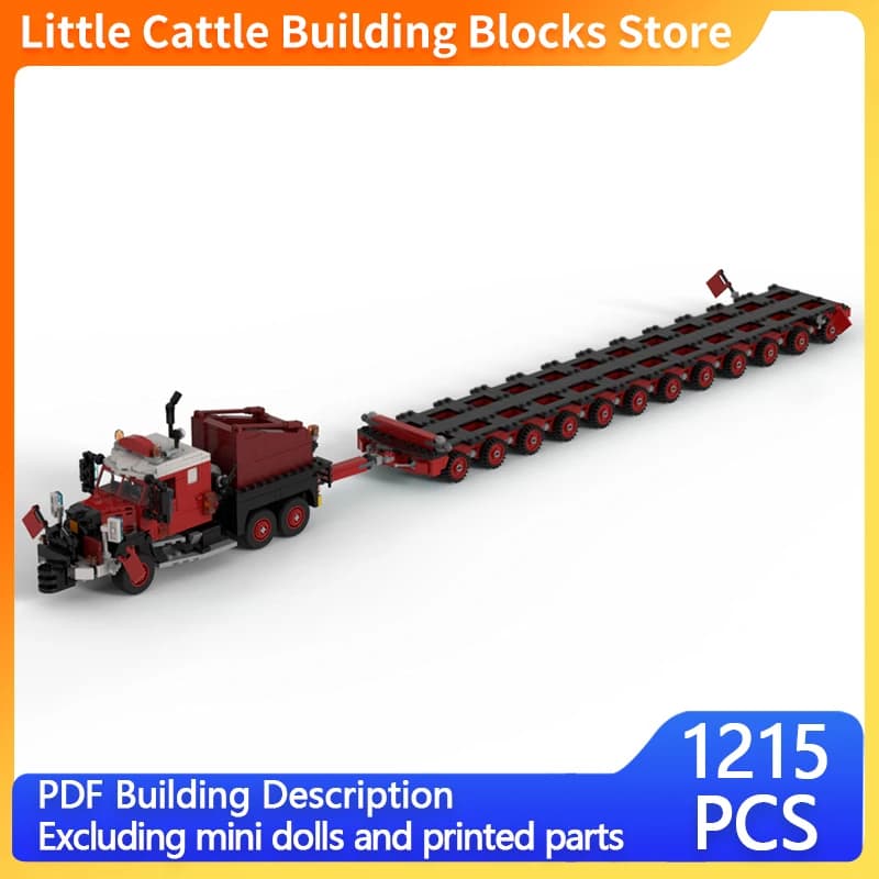 City Car Model MOC Building Bricks Heavy-Duty Bogie Trailer Modular Technology Children Holiday Gifts Assemble Toys Suit
