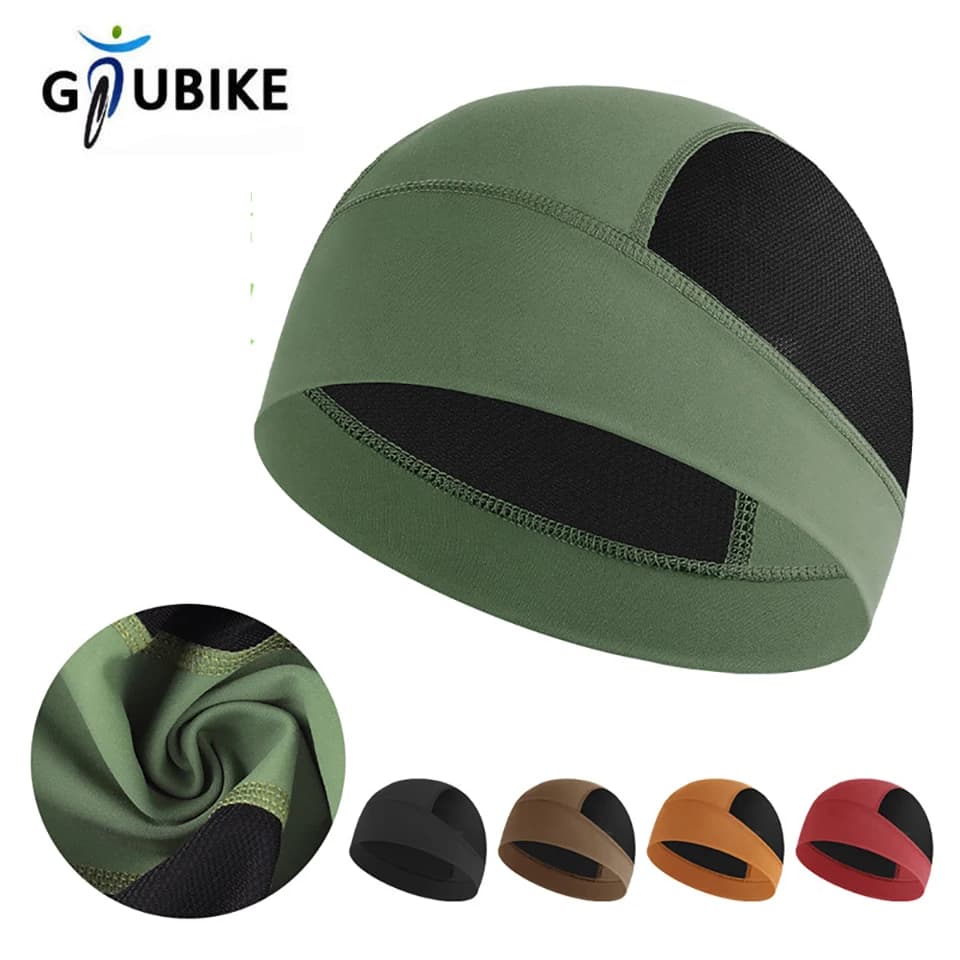 GTUBIKE Cappellino da Ciclismo con Protezione Solare, Asciugatura Rapida, Traspirante, in Rete, per Corsa, Anti-Sudore, Sottocasco da Uomo