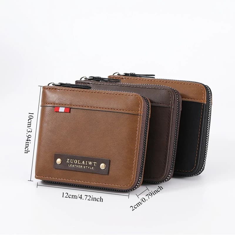 Multi Functional Splicing Color Three Fold Wallet with Hidden Small Pocket, Men's Retro Short Wallet, Ideal for Daily Casual Use