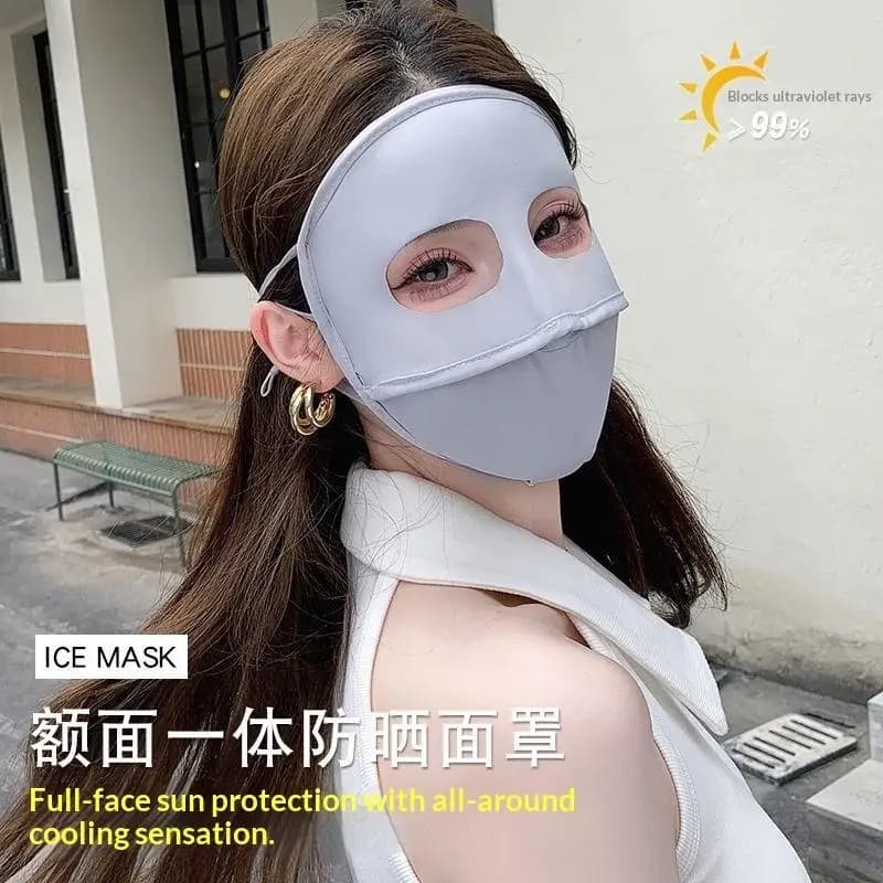Maschera estiva per il viso intero con protezione UV da donna, leggera e morbida per l'uso all'aperto