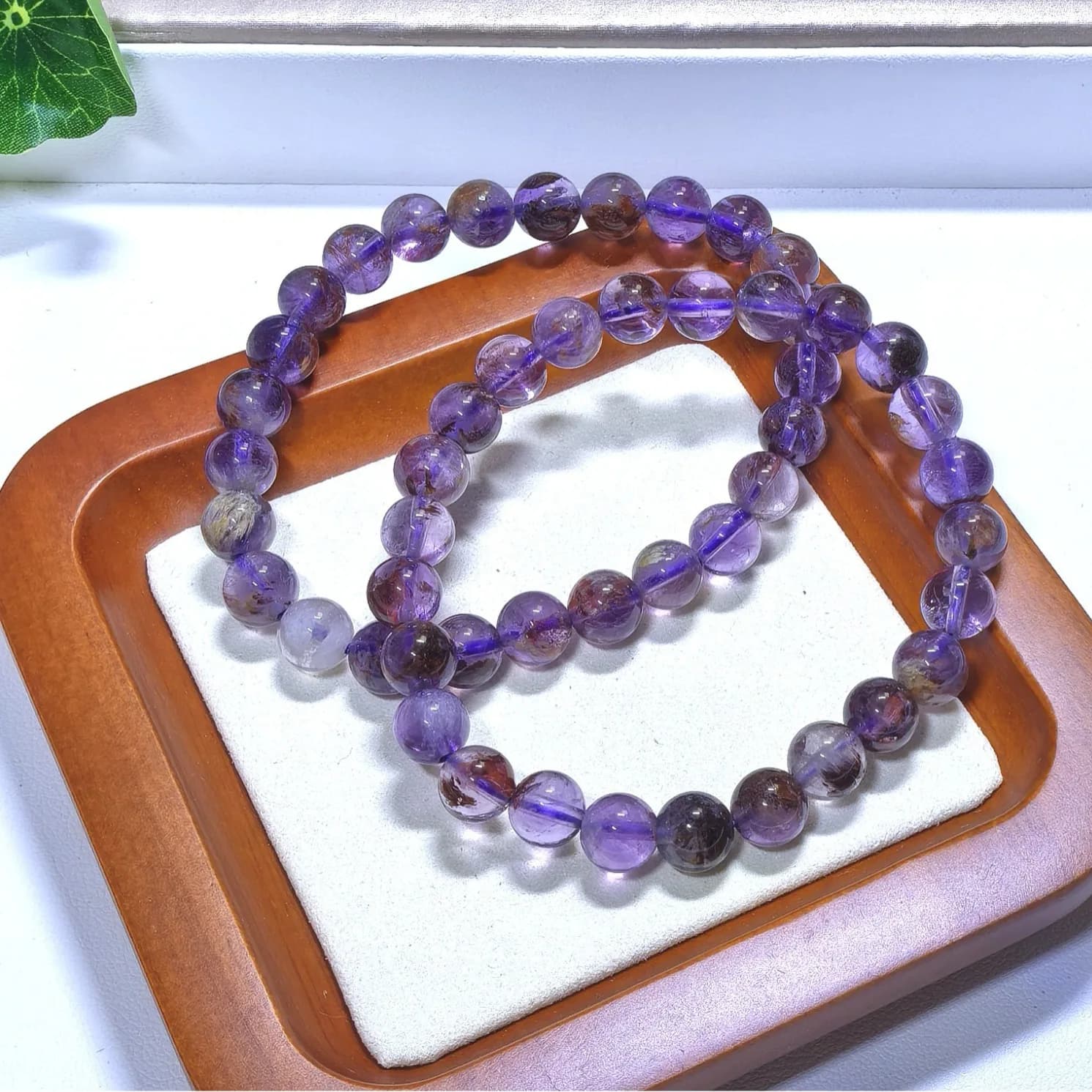Bracciale Aurora viola alla moda con perline fantasma in cristallo naturale da donna, gioielli di nicchia fai da te di lusso leggero