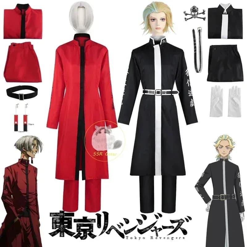 Anime Tokyo Revengers Cosplay Kurokawa Izana Cosplay Rindo Haitani Costume Rosso Nero Uniforme Halloween Carnaval Abiti da festa