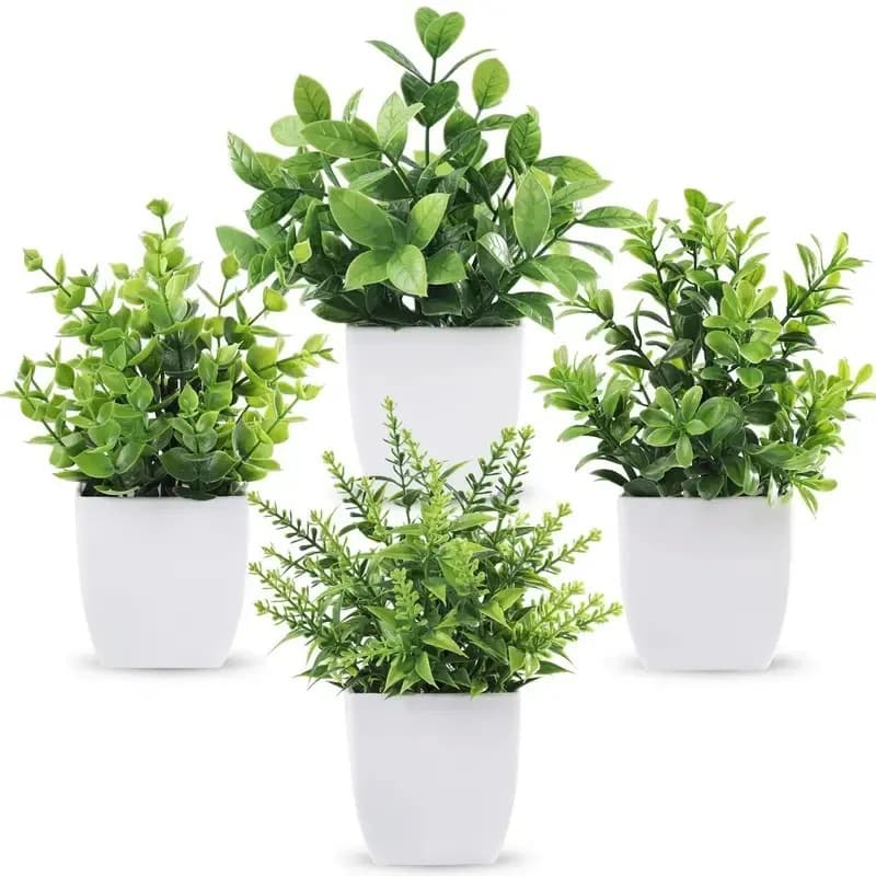 4pcs Simulated green plants Eucalyptus potted plants home photography decoration plastic small bonsai lavender artificial plants