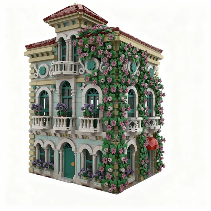 5466 pz. MOC MODULAR VIII Streetscape Modello di Costruzione, Giocattolo da Costruzione, Regali di Natale, Idea Creativa Fai da Te, Educativo, da Assemblare