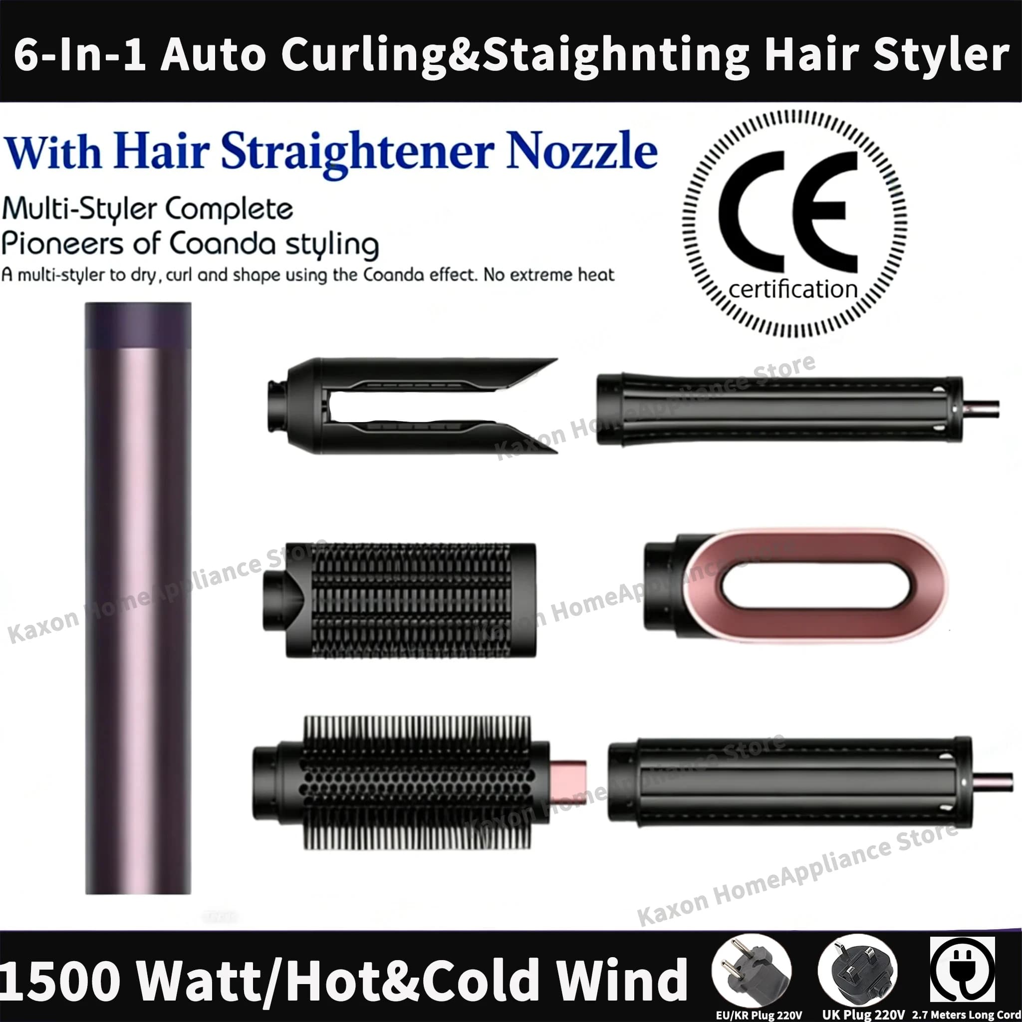 SenCiciMen Styler Multifunzione per Capelli, Ferro Arricciacapelli Automatico, Spazzola ad Aria Calda, Asciugacapelli Professionale per Salone