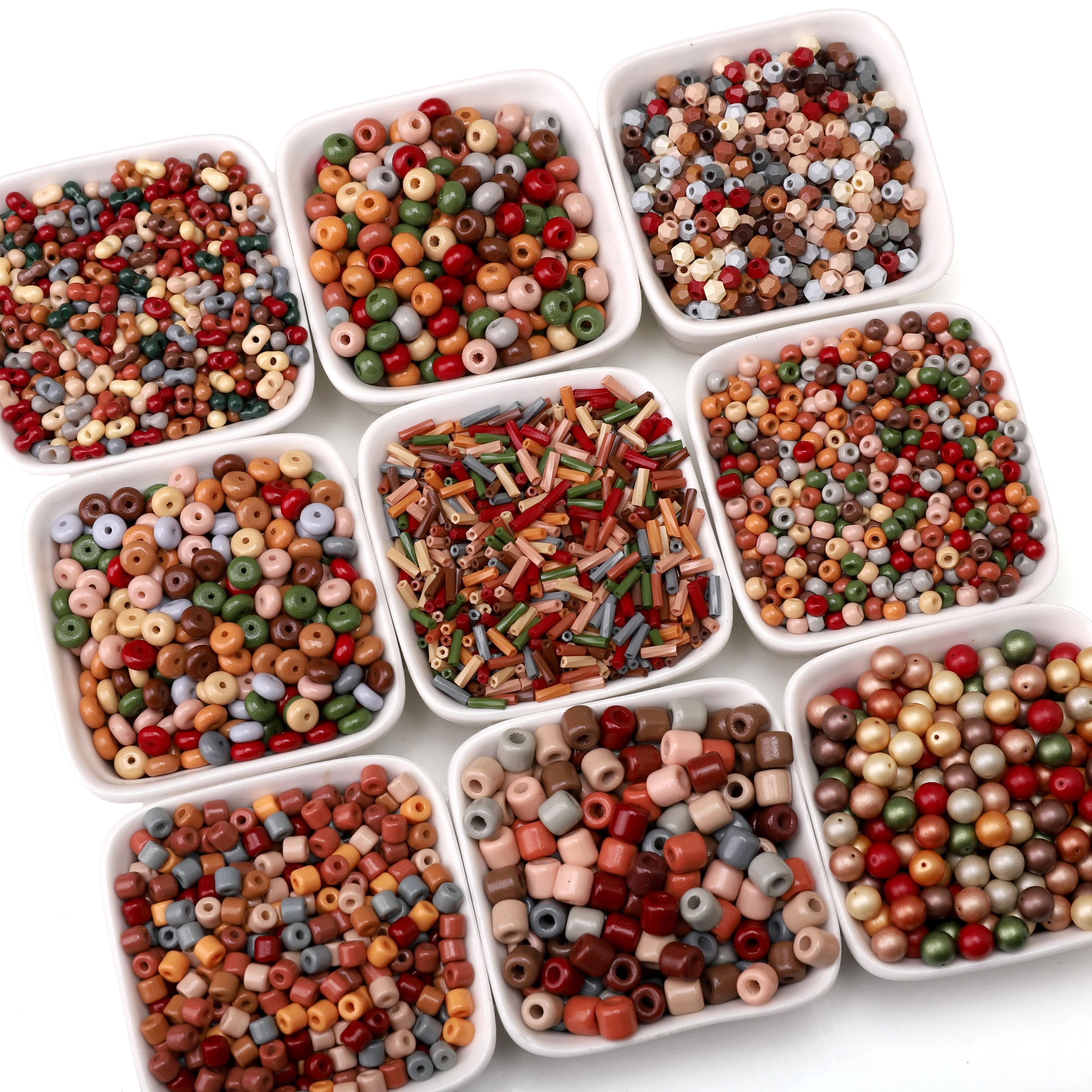 28-265 pz Perline di Vetro Marroni Serie Seed Beads, Perline Sciolte Distanziatrici per Regali, Gioielli Fai da Te, Creazione Artigianale, Accessori per Orecchini