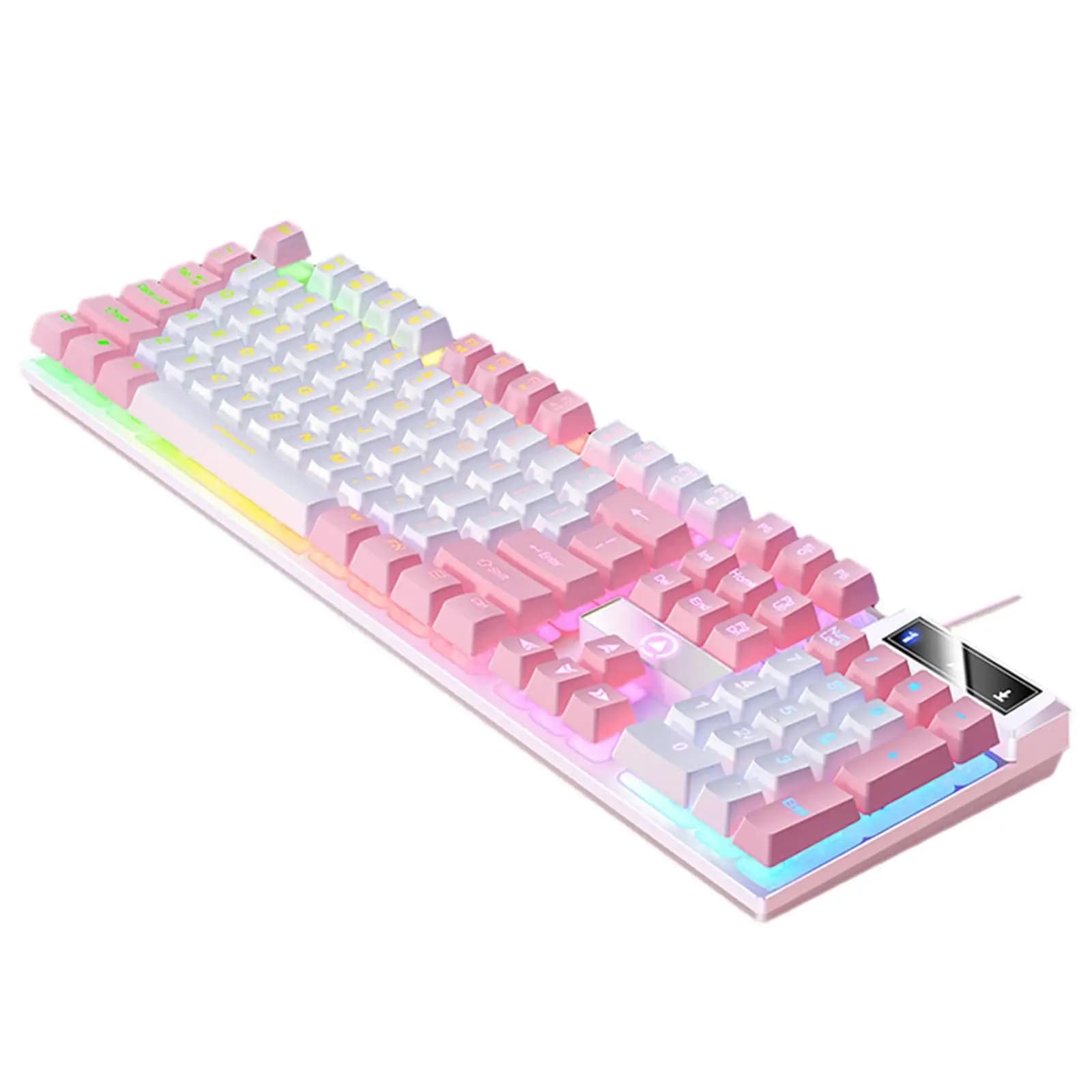 Tastiera Meccanica da Gaming con Retroilluminazione RGB e Controlli Multimediali USB per Desktop