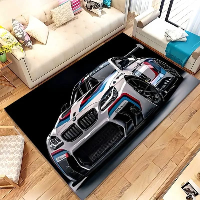 Racing Car E36 M4 Moto Living Room Non-Slip Area Rug Soft Carpet for Bedroom Kids Playroom Sofa,Home Decor Doormat Gift