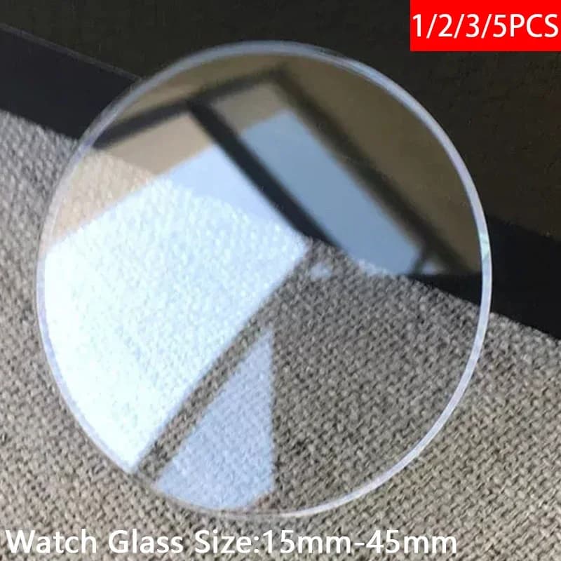 1/2/3/5PCS Spessore 1.0mm Vetro per orologio rotondo 15mm a 45mm Smartwatch Sostituzione lente di cristallo Specchio piatto Accessorio per orologio in vetro