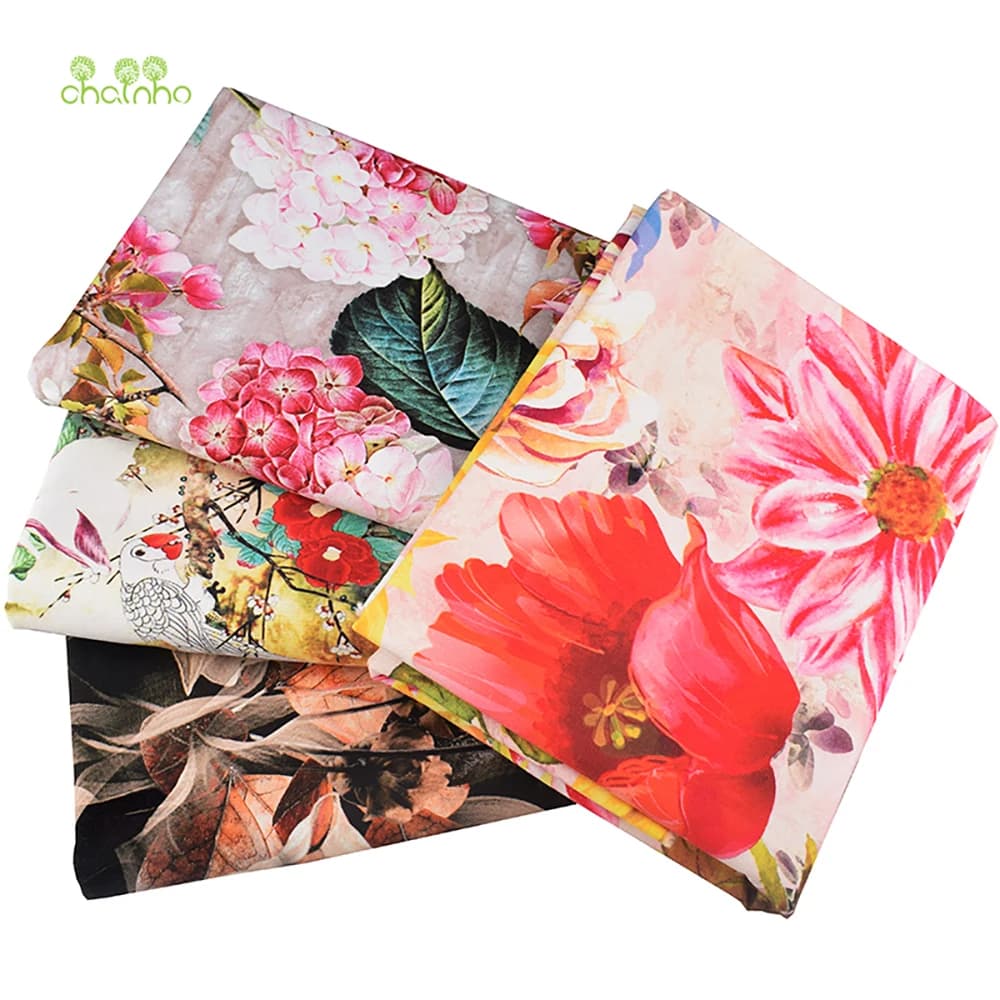 Chainho,Printed Cotton Linen Fabric,DIY Quilting Sewing Material,Cloth For Table,Sofa,Curtain,Bag,Cushion,Furniture Cover,15CLB6