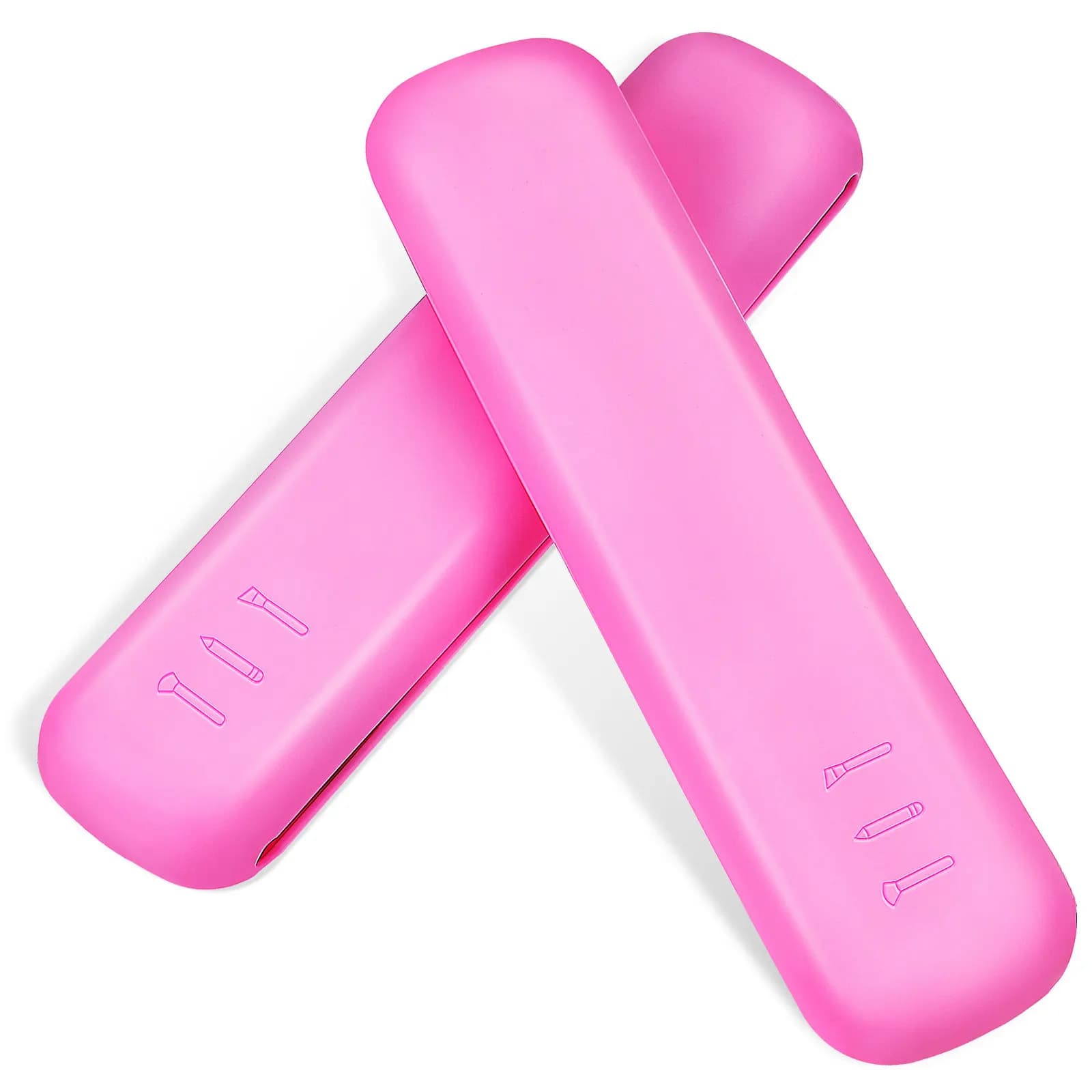 Scatola porta pennelli per trucco da 2 pezzi, organizer in silicone, borsa da viaggio portatile per strumenti per il trucco, porta pennelli multifunzionale