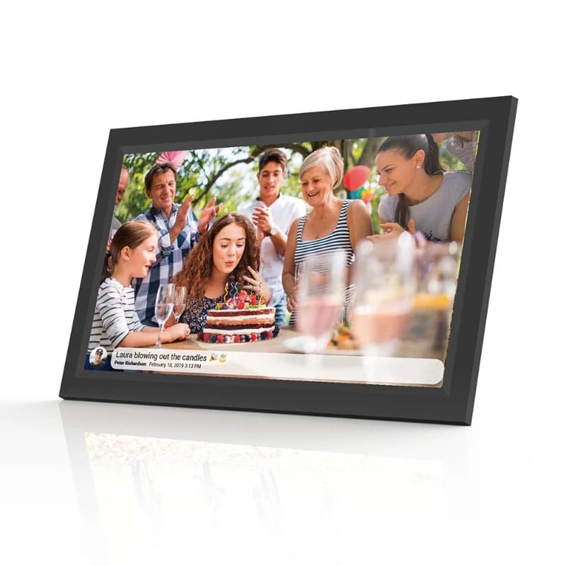 Nuova Cornice Fotografica Elettronica da 15,6 Pollici con WiFi e App Mobile per Invio Foto, Memoria da 32GB, Album Digitale Uhale