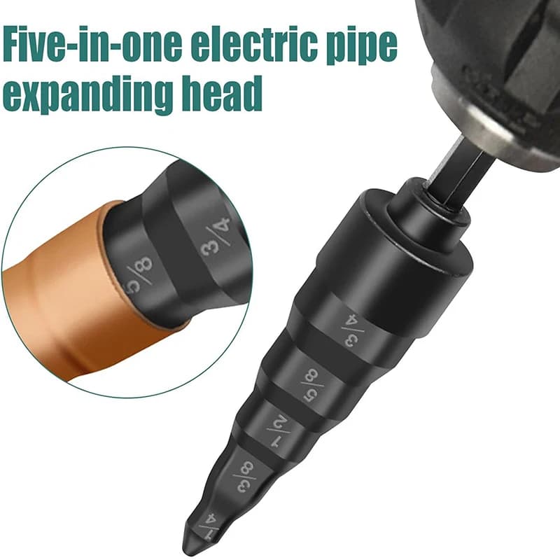 ✰✪Air Conditioner Copper Pipe Expander HVAC Repair Tool Swaging Drill Bit Set Swage Tube Expander Soft Copper Tubing Tools