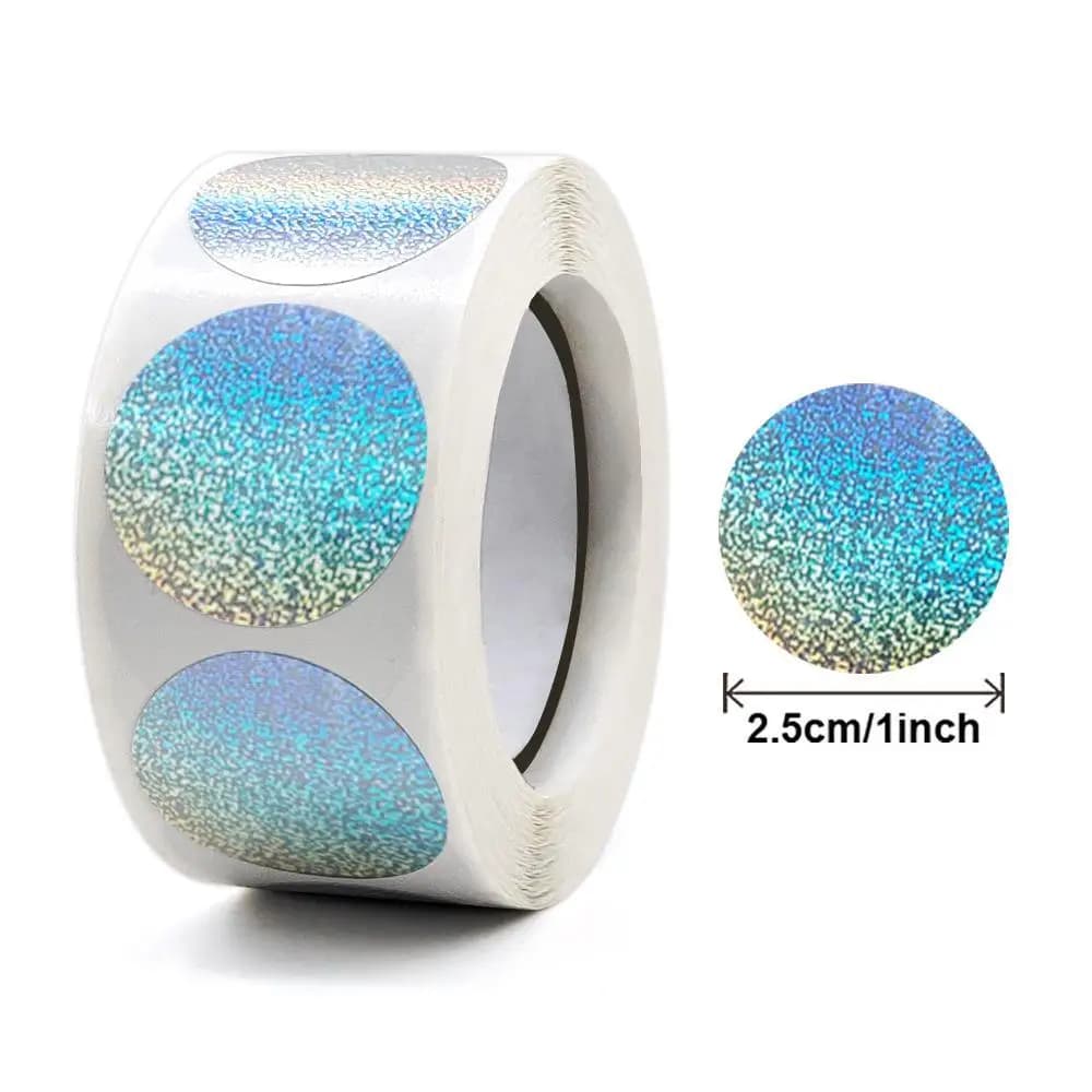 100-500pcs Silver Glitter Sealing Label Round Laser Sticker Birthday Party Handmade Cute Envelope Business Label Stationary