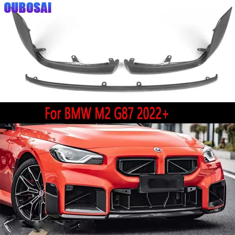 Per BMW M2 G87 2022+ Spoiler Diffusore Anteriore in Fibra di Carbonio, Labbro Anteriore, Kit Carrozzeria Migliorato