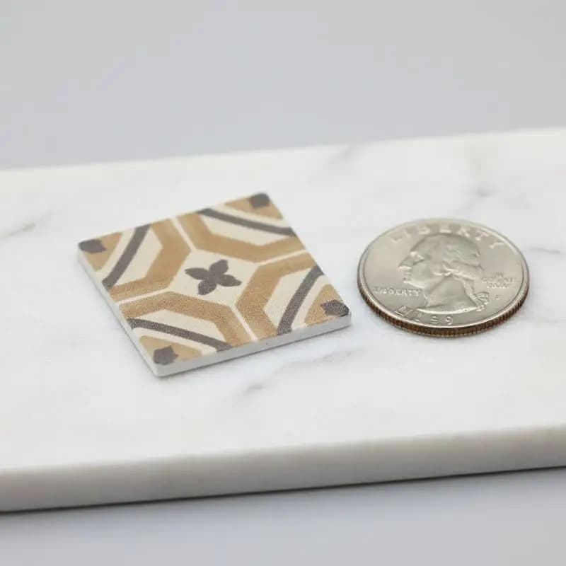Decorative Square Flower Bricks for Dollhouse Floor 0Pcs :6 :2 Miniature French Tiles DIY Model Scene Setup