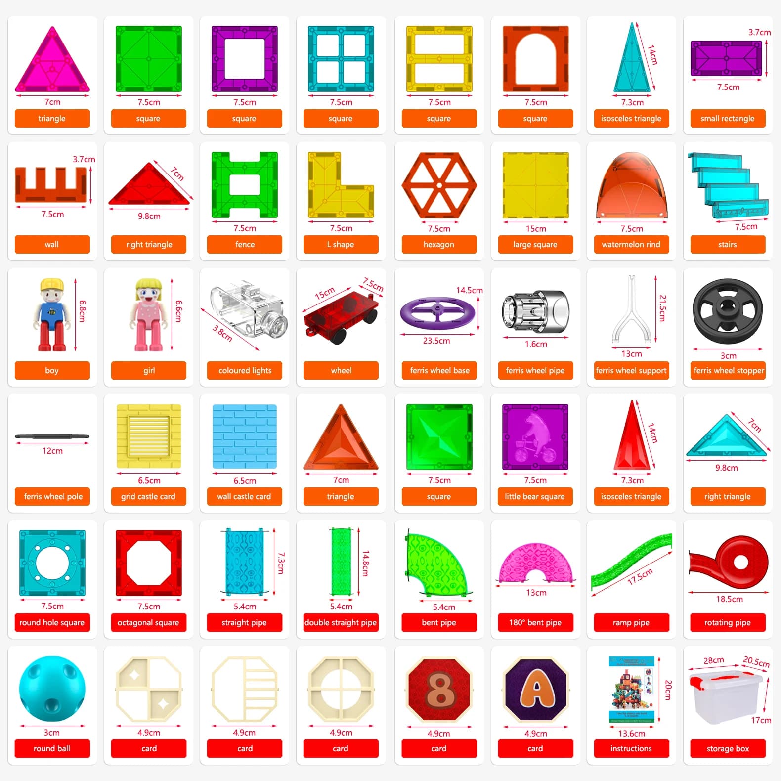 Mattonelle magnetiche, blocchi magnetici da costruzione, set di costruzioni magnetiche, mattonelle magnetiche, giocattoli educativi Montessori per bambini, regalo per bambini e bambine.