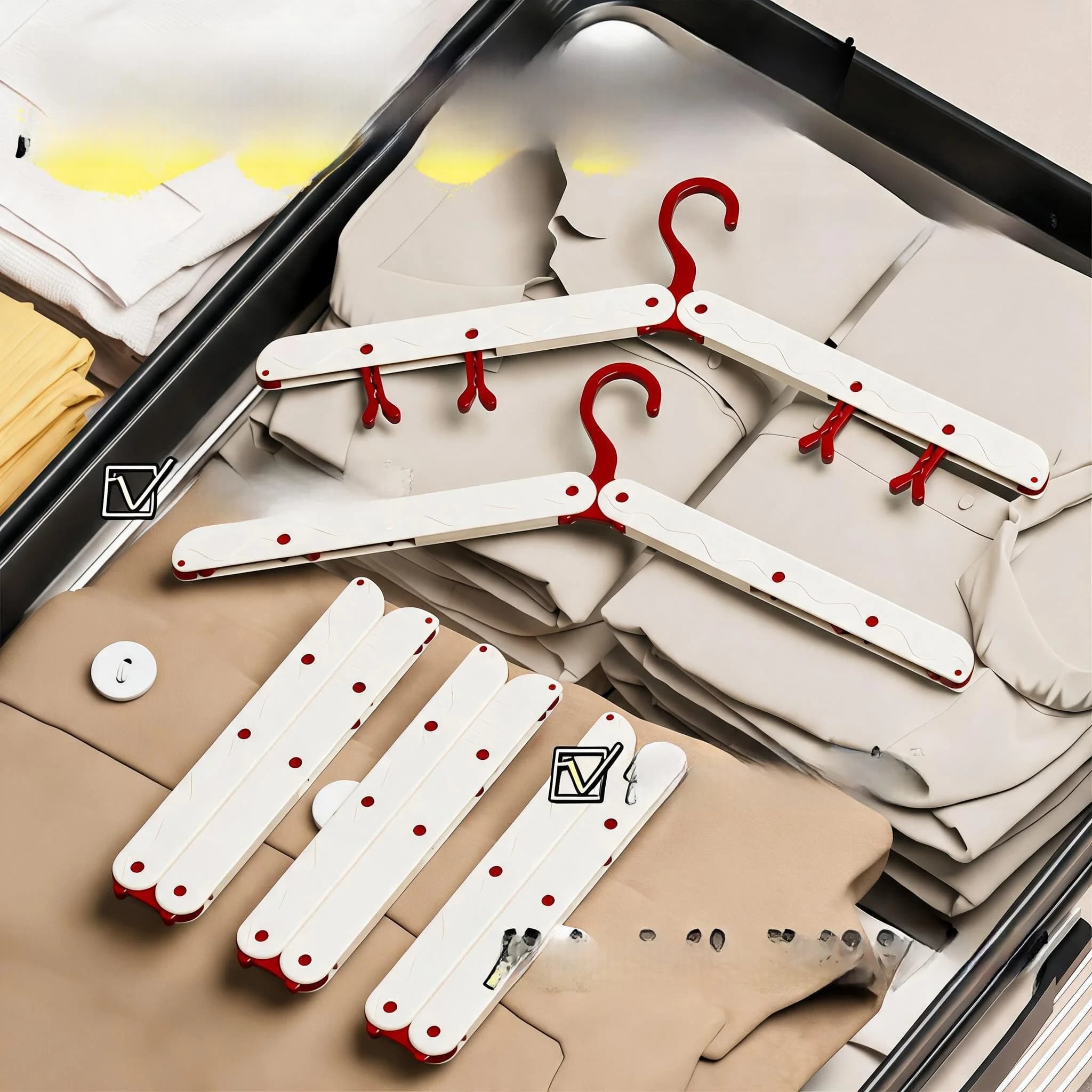 Portable Travel Thickened Multi-functional Clothes Drying Rack Student Dormitory Use Foldable Plastic Clothes Hanger with Clips