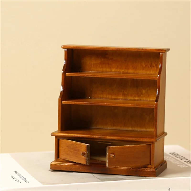 TH 1 pz. Armadietto/Armadio Espositore per Casa delle Bambole 1/12, Accessorio per Arredamento Stanza Studio, Mobile Contenitore per Casa delle Bambole