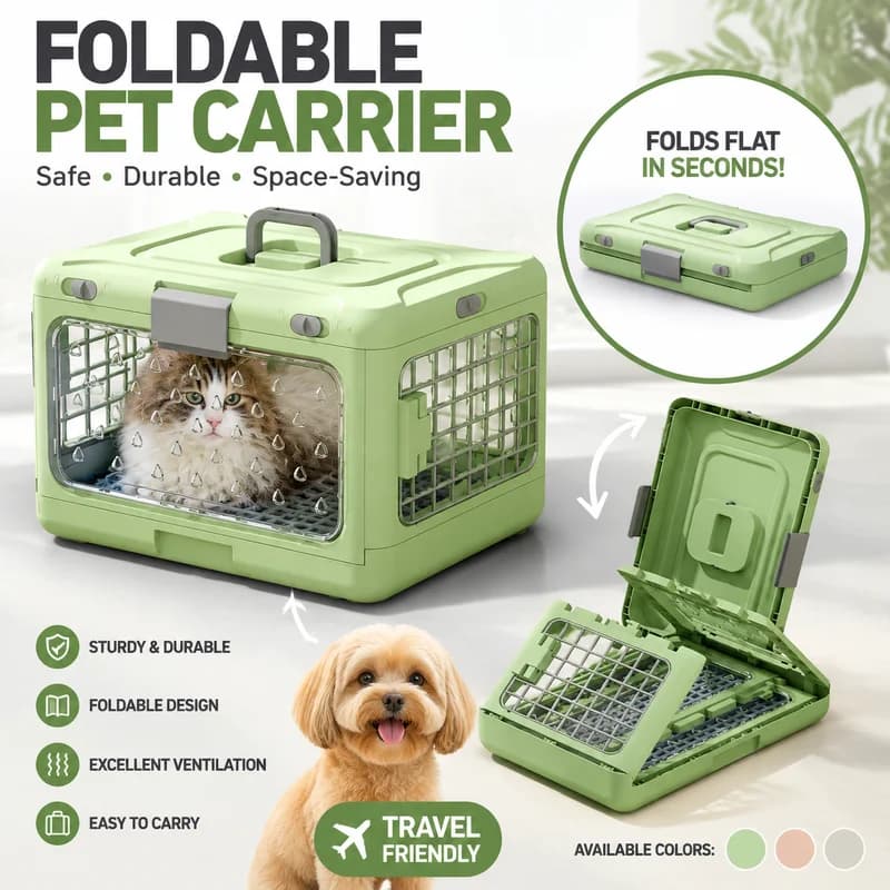 Portable Foldable Pet Carrier Air Box Breathable Travel Handheld Car Transport Cage For Cats Small Dogs Outdoor Trip