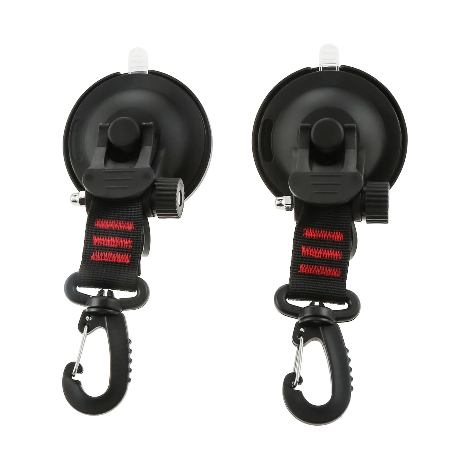 Ancoraggio a ventosa nero resistente da 2 pezzi con ganci di fissaggio girevoli Legare l'accessorio per telo da campeggio come tendalino laterale per auto da camper