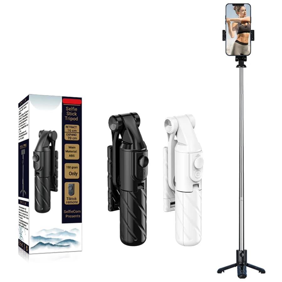 Selfie Stick and treppied remote expandable wireless remote control BT compatible with IPhone