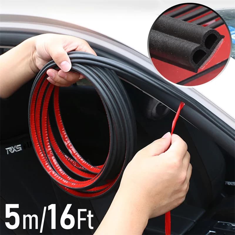 5 metri strisce di tenuta della portiera dell'auto Sticker B Shape guarnizione guarnizioni in gomma isolamento acustico cofano del bagagliaio sigillatura accessori interni