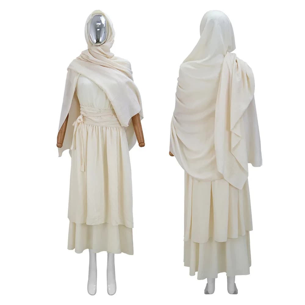 Medieval Athena Hood Dress Vintage Pirate Scarf Cosplay Costume Halloween Carnival Party Clothing