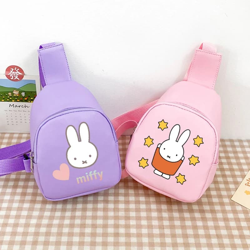 Borsa a Tracolla Serie Miffy, Borsa da Petto con Stampa Coniglio Cartone Animato, Piccola Borsa Portafoglio Carina, Regalo di Compleanno Divertente