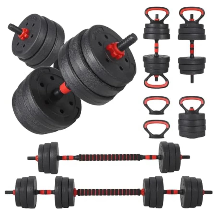 Set of adjustable handlebars 44/55/66 pounds, set of free weights 4 in 1, which can be used as handlebars, barbells, kettlebells and push-ups