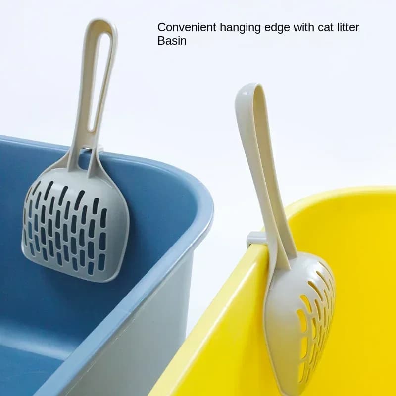 Self Cleaning Cat Litter Scoop Plastic Shovel with Base Kitten Toilet Cleaning Tool Essential Cat Supplies