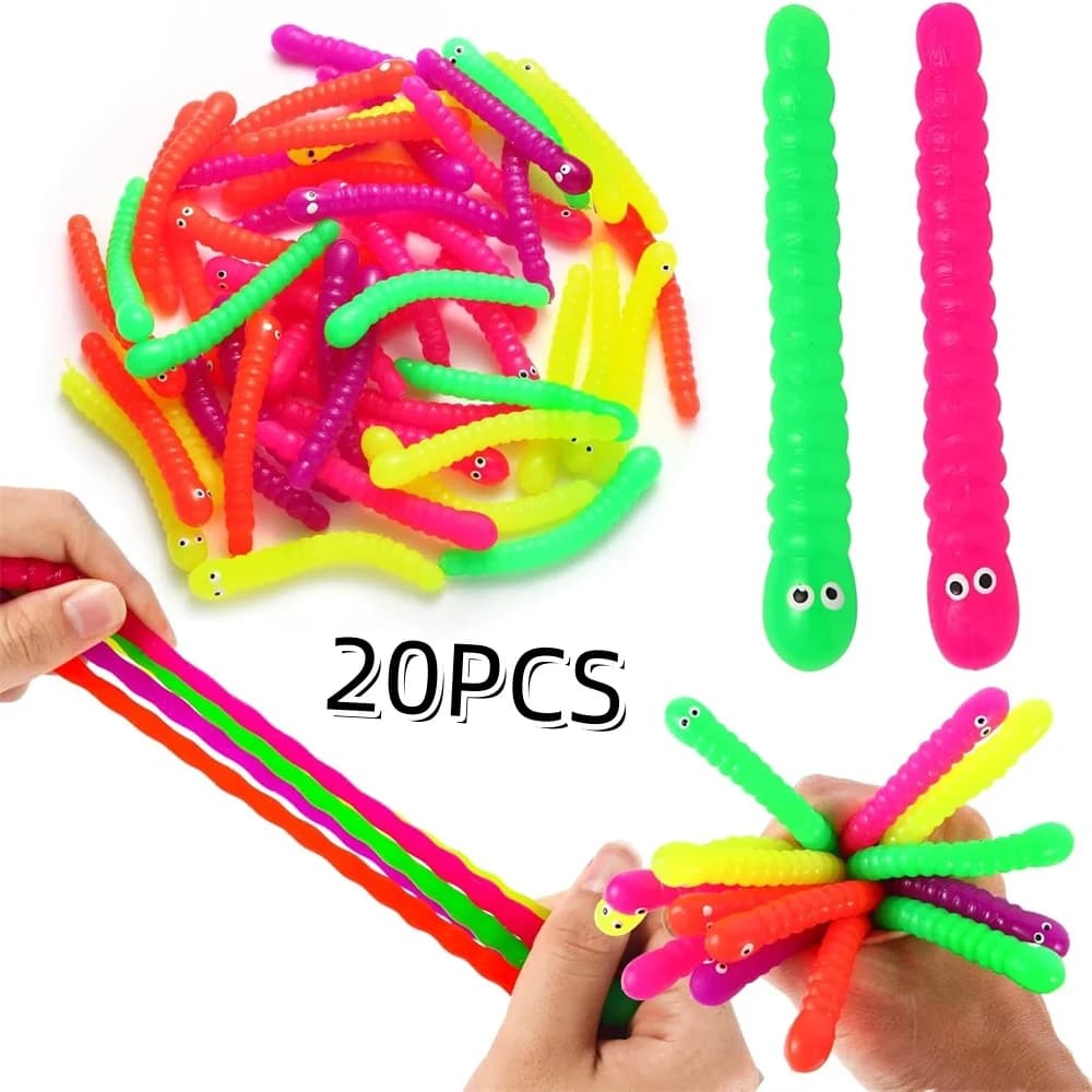 Bruco colorato Tirare Verme Noodle Agitarsi Giocattoli Stringa elastica Corda TPR Corda antistress Sollievo dallo stress Autismo Sfiato Giocattoli
