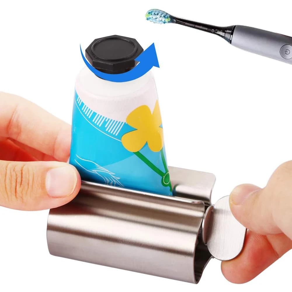Rullo per schiacciare in acciaio inossidabile Ruota dispenser per unguenti Cosmetici Accessori per il bagno Rullo per tubo per spremi dentifricio