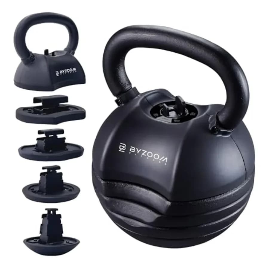 Allenamento HIIT per la Forza a Casa: Kettlebell Regolabile 30/40/50LB con Meccanismo di Cambio Rapido Brevettato e Impugnatura Ergonomica Curva