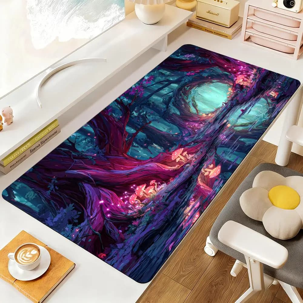 Mysterious Forest Secret Realm Mouse Pad Desk Mat Large Computer Office Carpet Mousepad Gamer Gaming PC Accessories Keyboard Rug