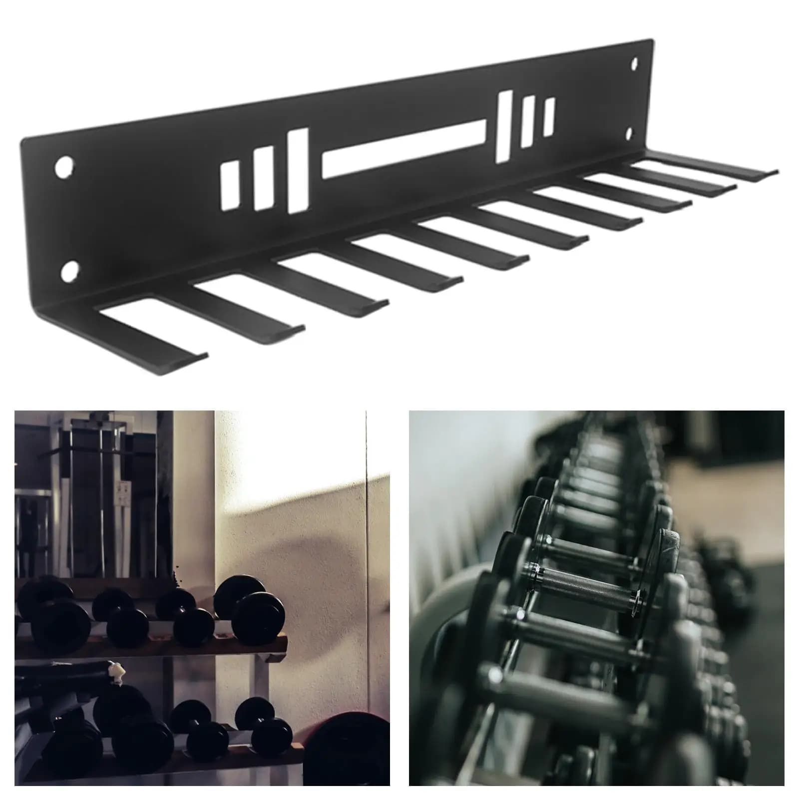 Gym Storage Rack - Fitness Holder , Rack ,W/ 10 Hook ,Wall Mount Hanger for Jump Ropes Workout Gear ,Gym Accessories Storage