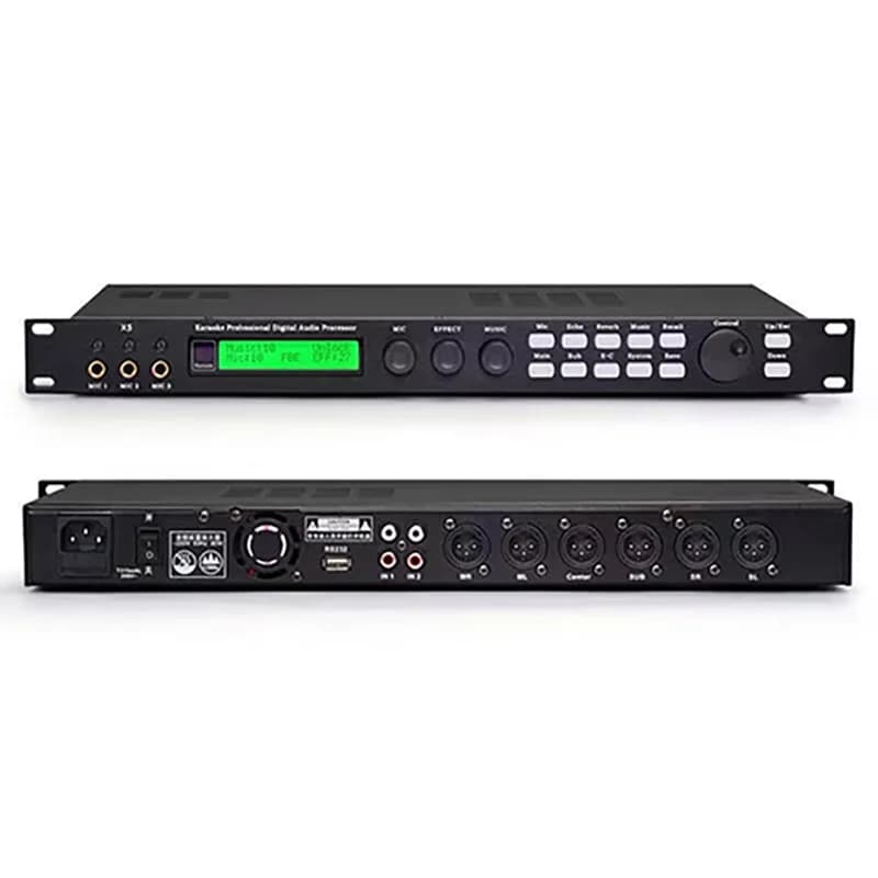 Processore audio digitale Effetto frontale KTV professionale Pre-effetto anti-ulettatura 3 ingressi microfono Reverberatore karaoke domestico