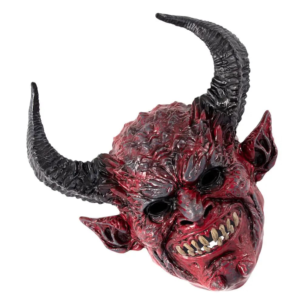 Maschera con Corna del Diavolo, Copertura Completa del Viso, in Schiuma, con Elastico, per Halloween, Cosplay, Horror, Mascherata