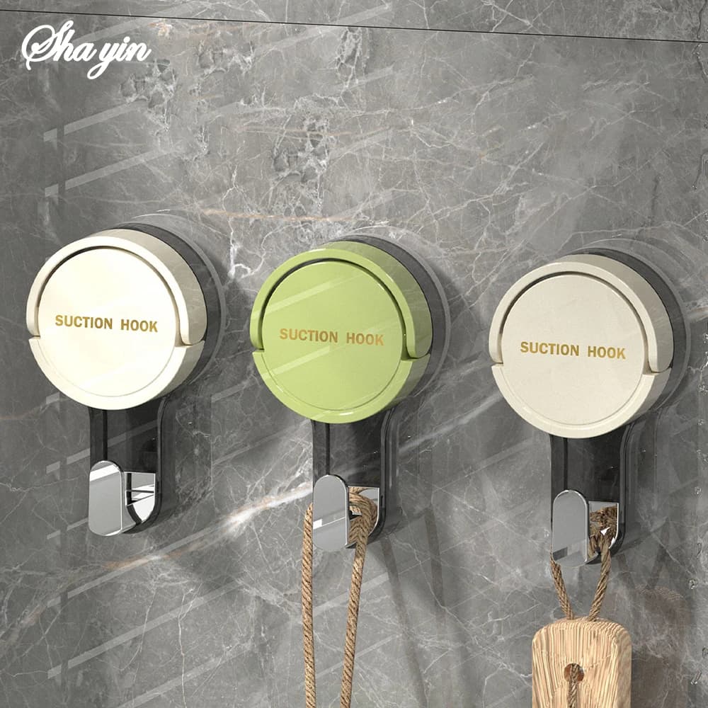 Gancio a ventosa creativo, nessuna perforazione, porta del bagno, nessuna traccia, gancio adesivo sottovuoto, portaoggetti da cucina