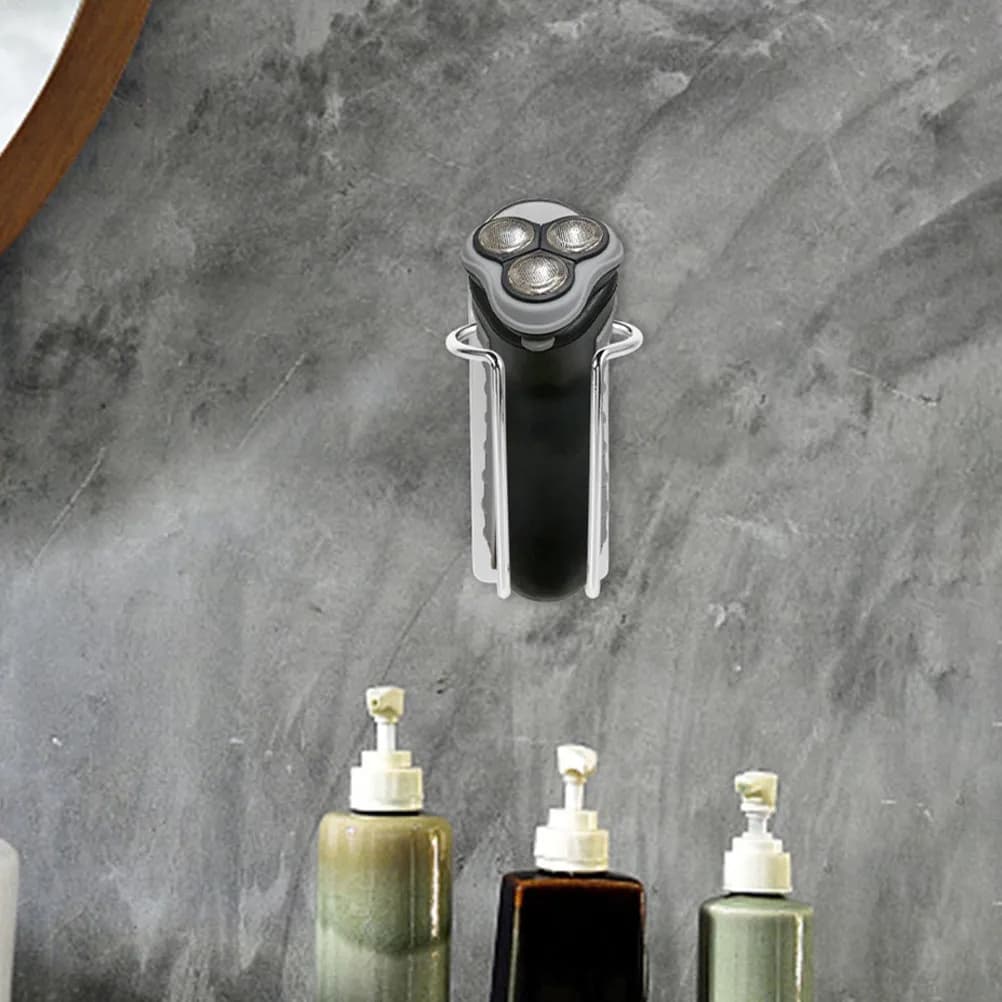 2 Pezzi Eleganti Supporti da Parete in Acciaio Inossidabile per Strumenti da Barba e Capelli: Regolabarba, Asciugacapelli, Piastra per Capelli, Soffiatore, Bagno