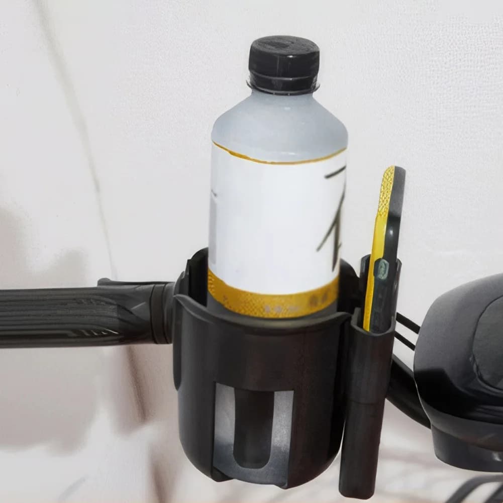 Portabicchieri 2-in-1 con Supporto per Telefono, Universale per Bicicletta, Golf Cart e Passeggino