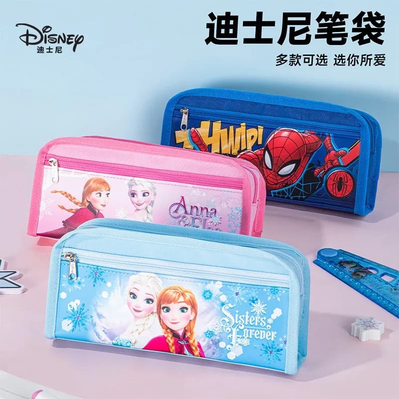 Astuccio Disney Elsa per bambini, borsa per cancelleria Stitch, astuccio grande a doppio strato per studenti della scuola primaria