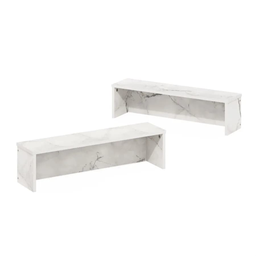 Helena Scaffale Organizzatore Impilabile da Cucina da 23 Pollici in Marmo Bianco, Ideale per Conservare Utensili da Cucina, Spezie ed Essenziali