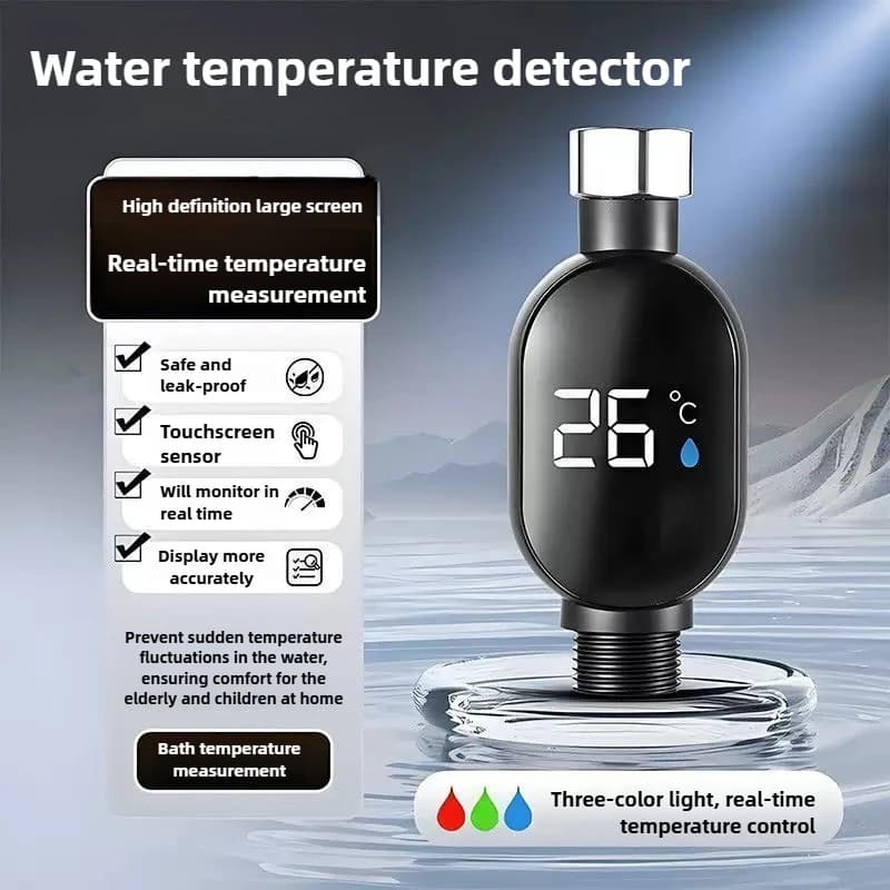 Indicatore della temperatura dell'acqua da 1 pezzo con display a LED per soffione doccia, ideale per il bagnetto del bambino e l'uso domestico della monitoraggio della temperatura dell'acqua dell'hotel