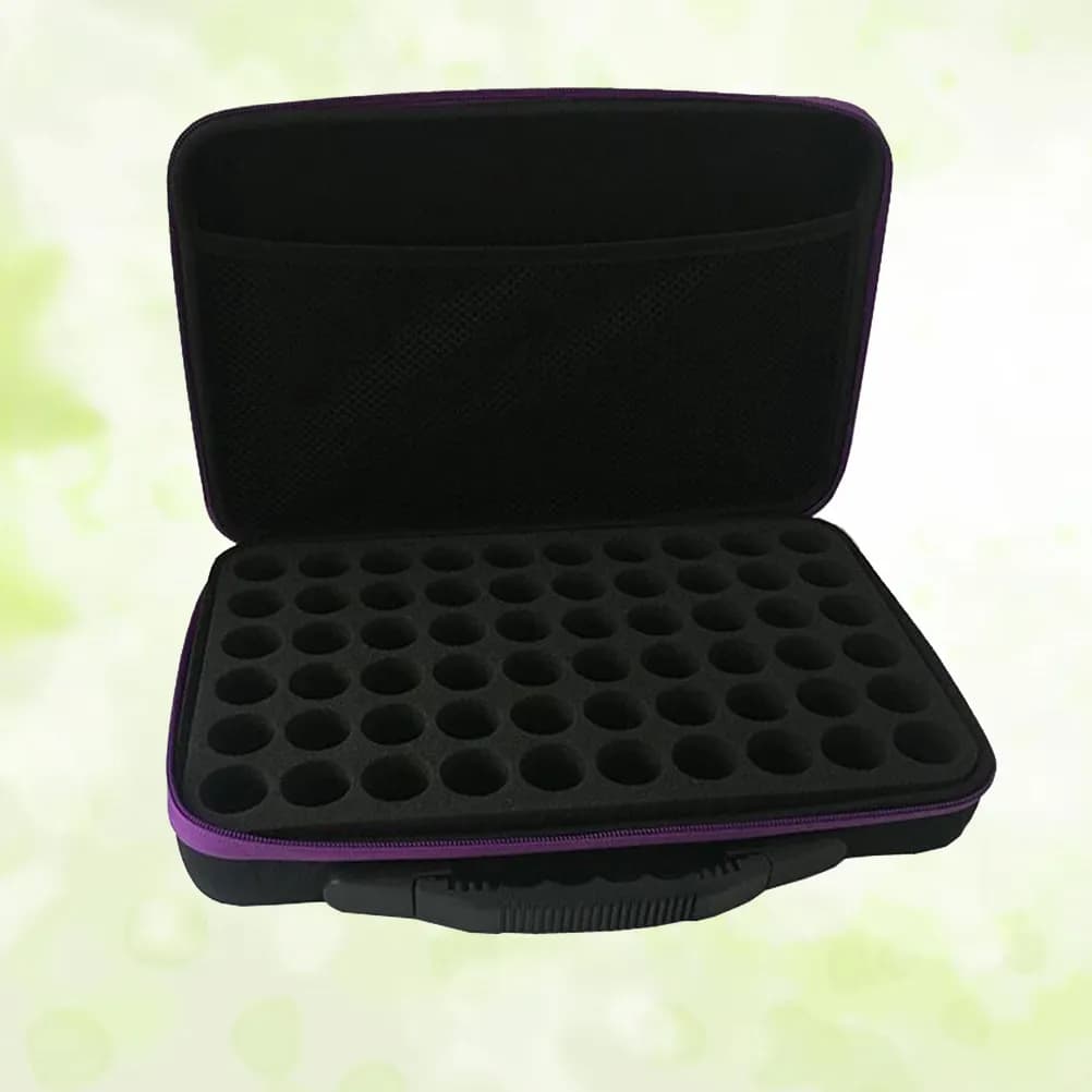 60 Bottle 10Ml Essential Oil Bottle Bag Solid Construction Zipper Tight Seal Drop Proof Portable Travel Storage Box Aromatherapy
