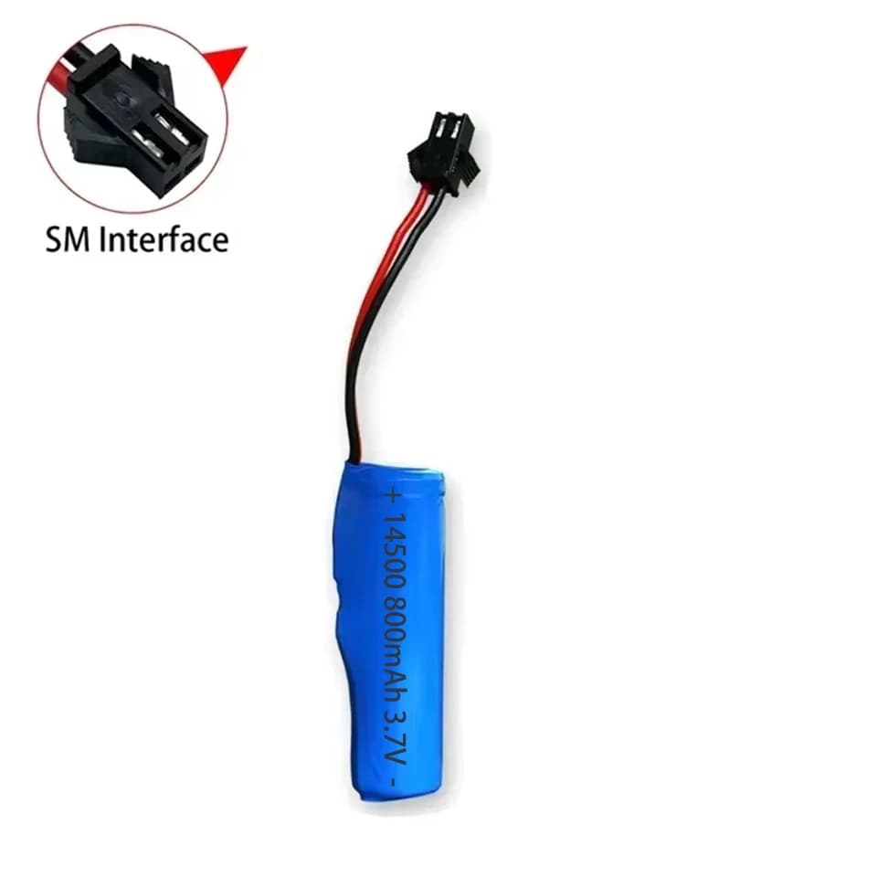 14500 Battery 3.7V 800mAh Rechargeable Lithium Batteries with SM Plug for JJRC C2 D828 RC Off-road Car Electric Toys Toothbrush